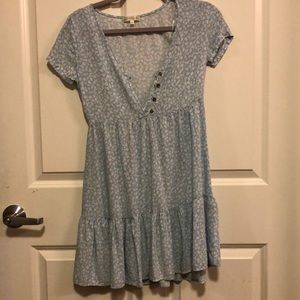 Flowy blue floral dress